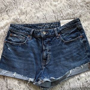 American Eagle Outfitters Women's Dark Blue Denim Shorts